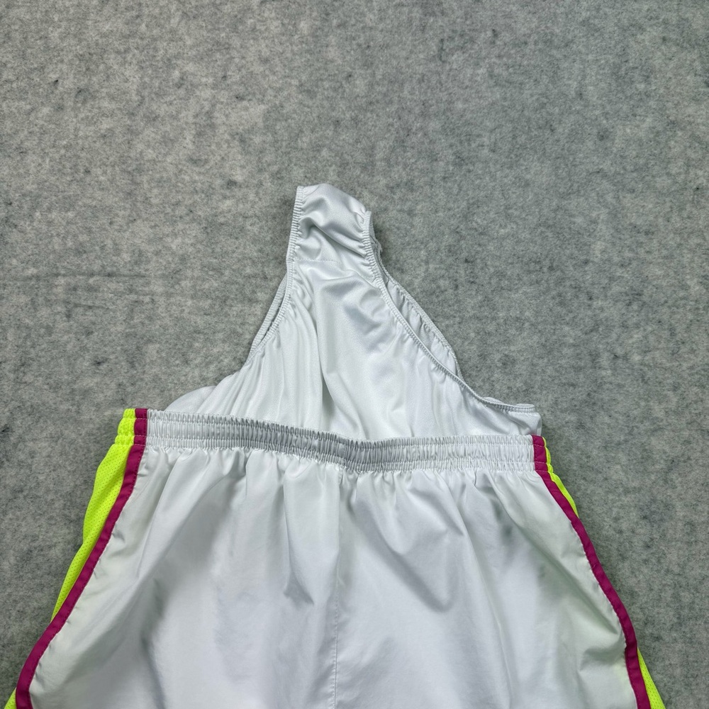 Women’s Nike Dri Fit White/pink/neon Yellow  Lined Running Shorts Size Medium - Picture 8 of 14
